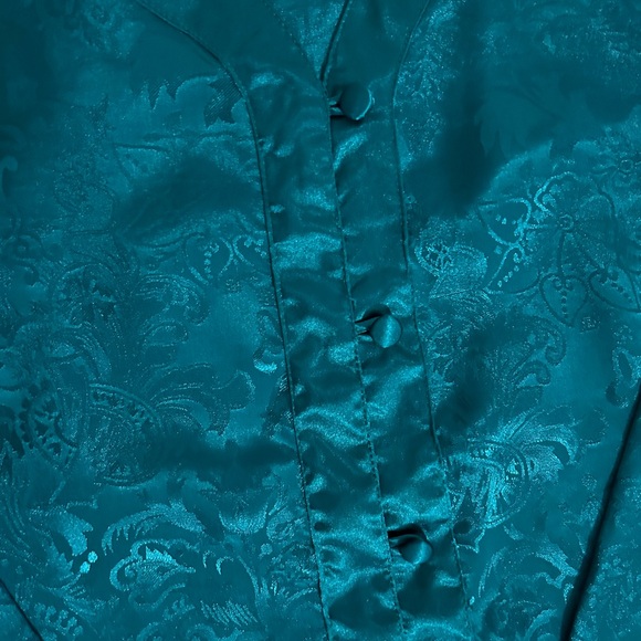 Emerald green jacquard blouse Victoria’s Secret Gold Label - Picture 4 of 8